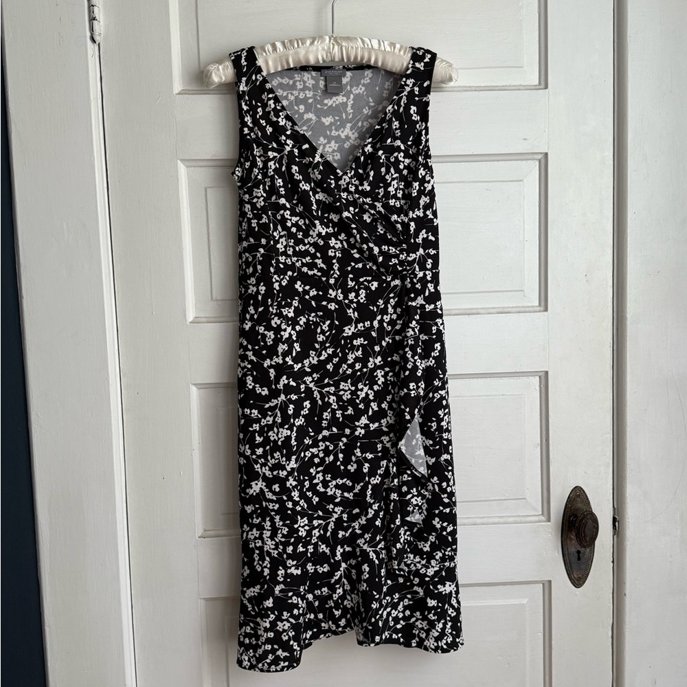 Ann Taylor Black and White Midi Dress